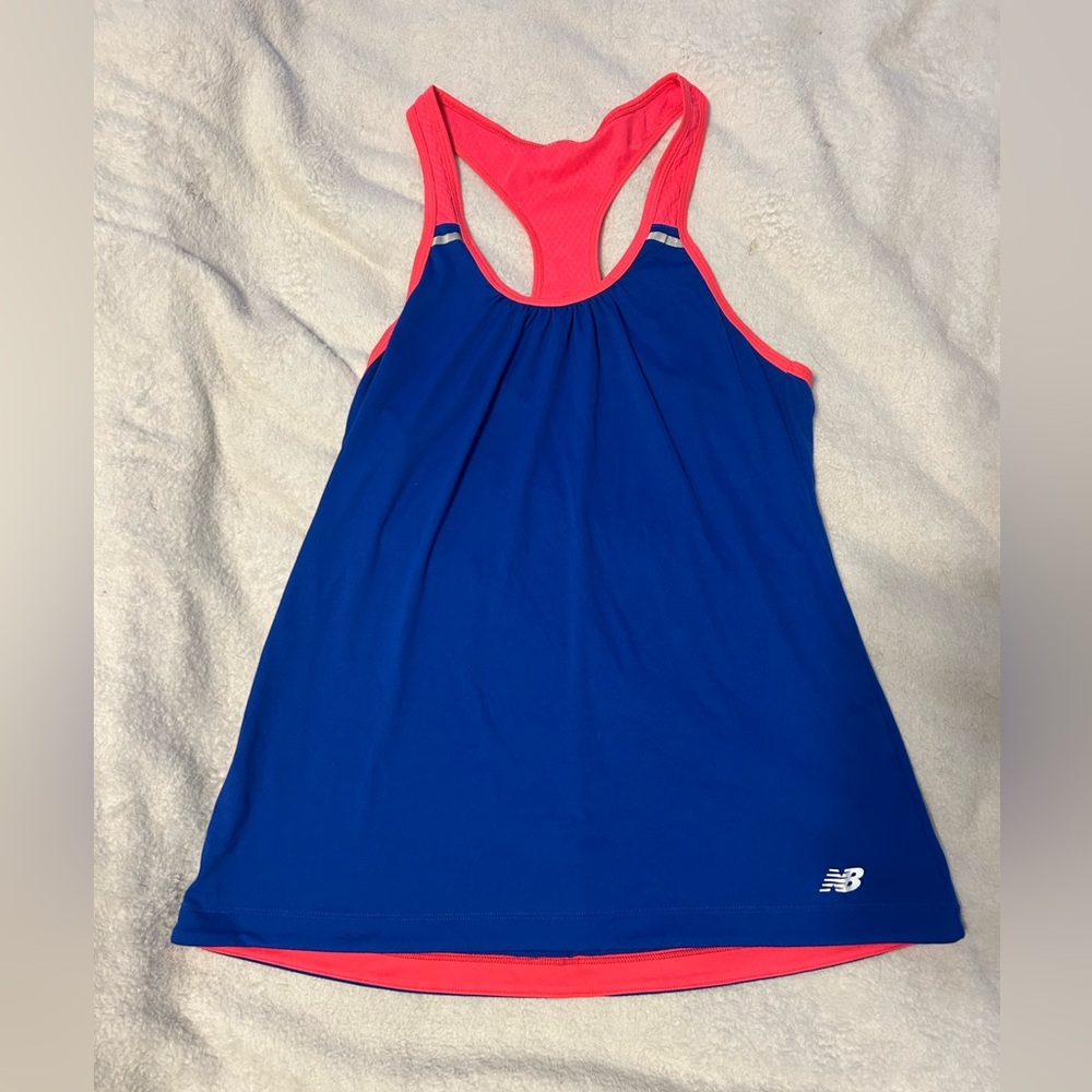 New Balance Vibrant Blue and Pink Racerback Tank